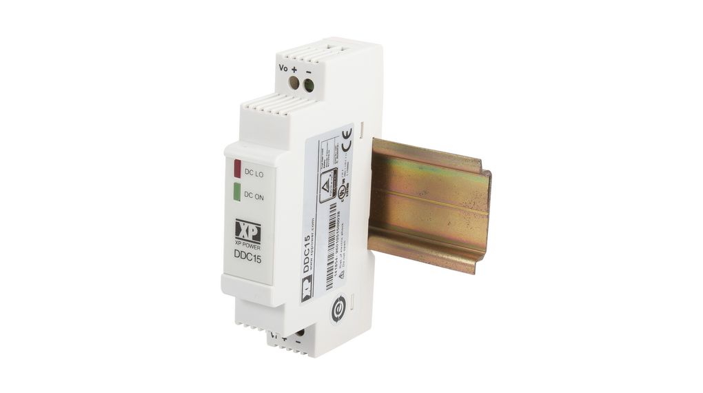 XP Power DDC15 DC-DC Converter, 5V dc/ 2.7A Output, 9 → 36 V dc Input, 13.5W, DIN Rail Mount, +70°C Max Temp -40°C Min