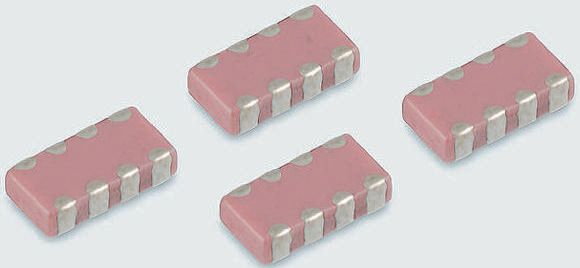 Yageo Array Capacitor 100nF 16V dc ±10% 4-way X7R Dielectric , 0612 (1632M), C-Array, Surface Mount
