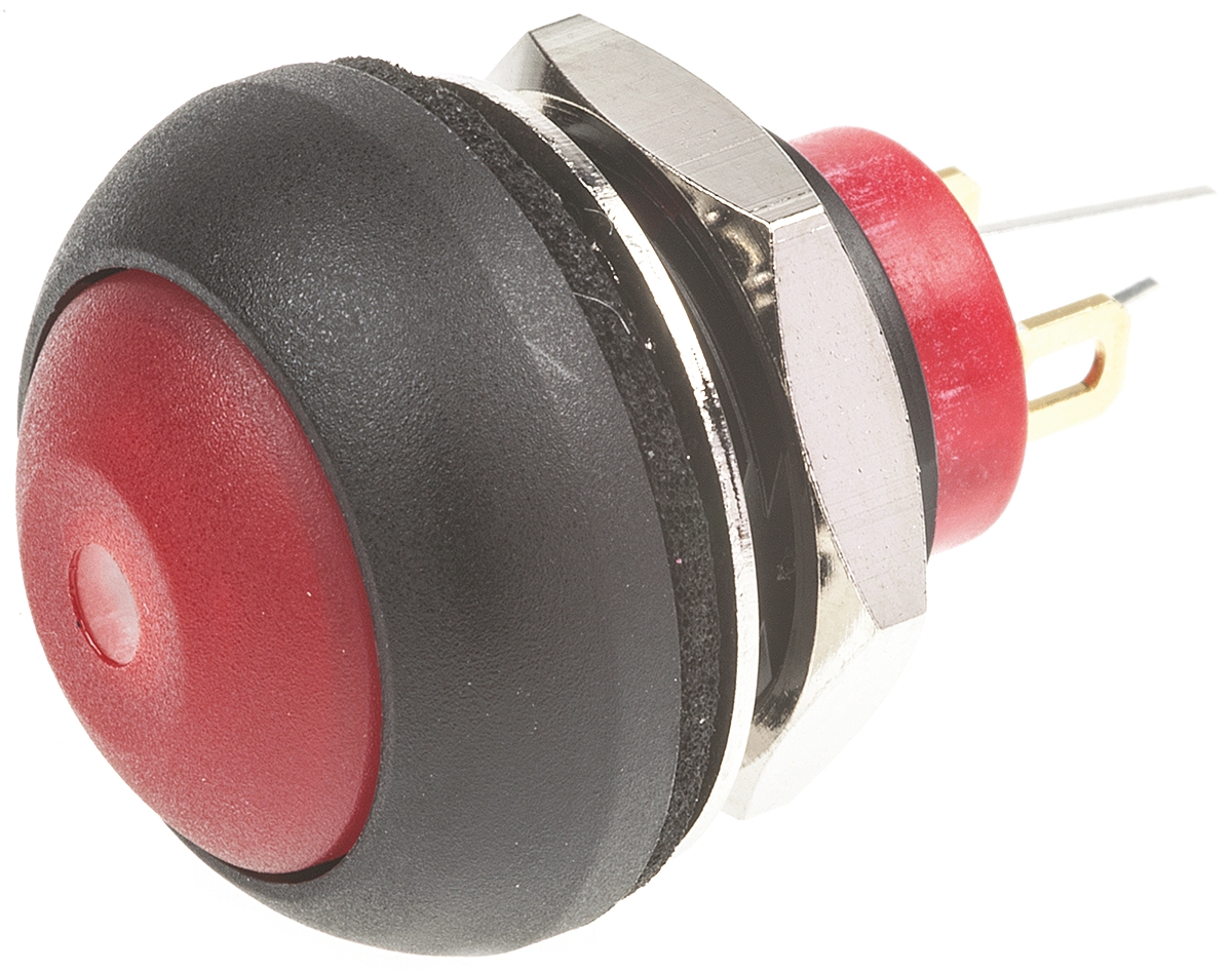dpwl1cgry KNITTER-SWITCH DPWL Series Illuminated Miniature Push Button Switch, Momentary, Panel, 12.9 mm Cutout, SPST, Yellow LED,