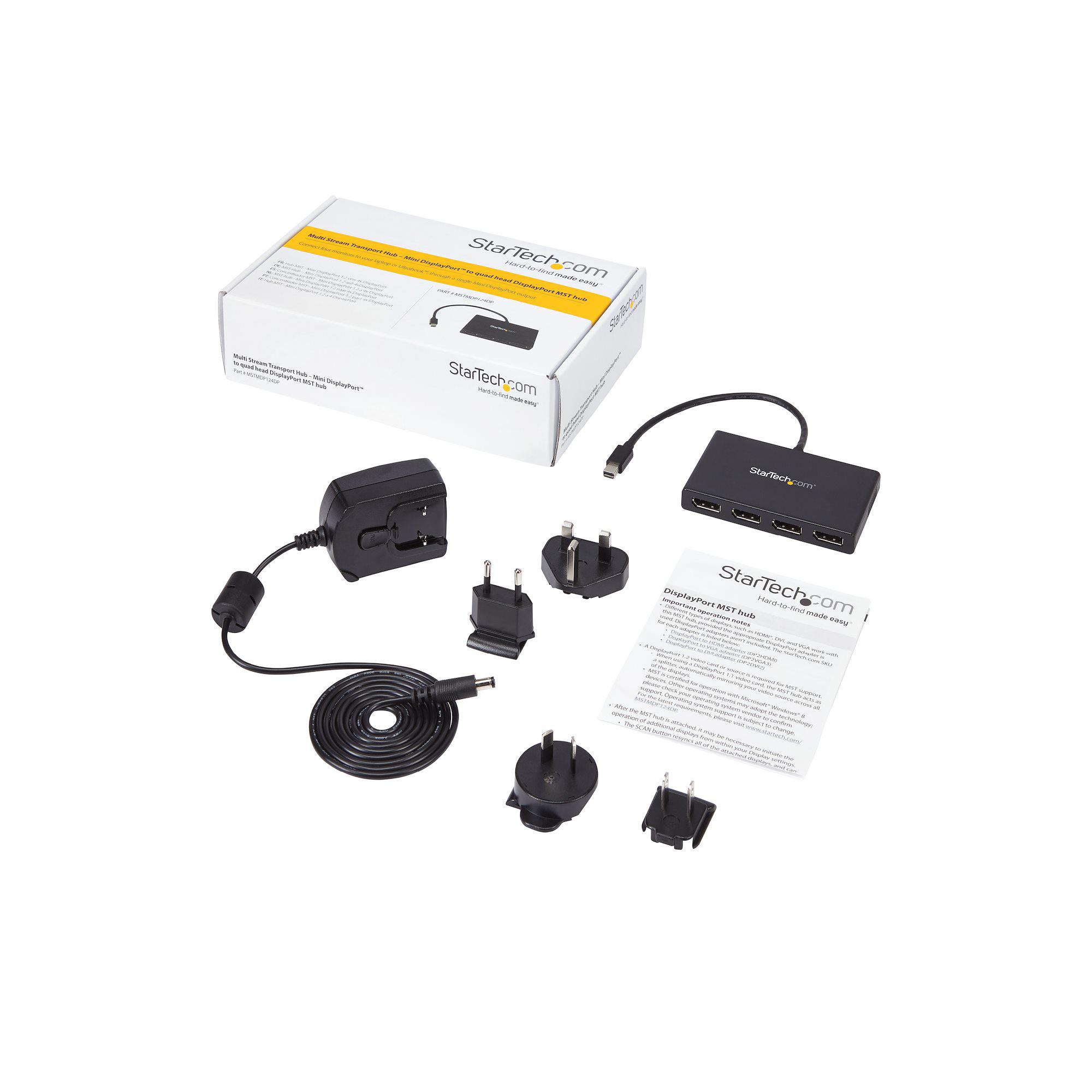 mstmdp124dp StarTech.com 4 port Mini DisplayPort to DisplayPort Adapter, 4K @ 30 Hz Maximum Resolution