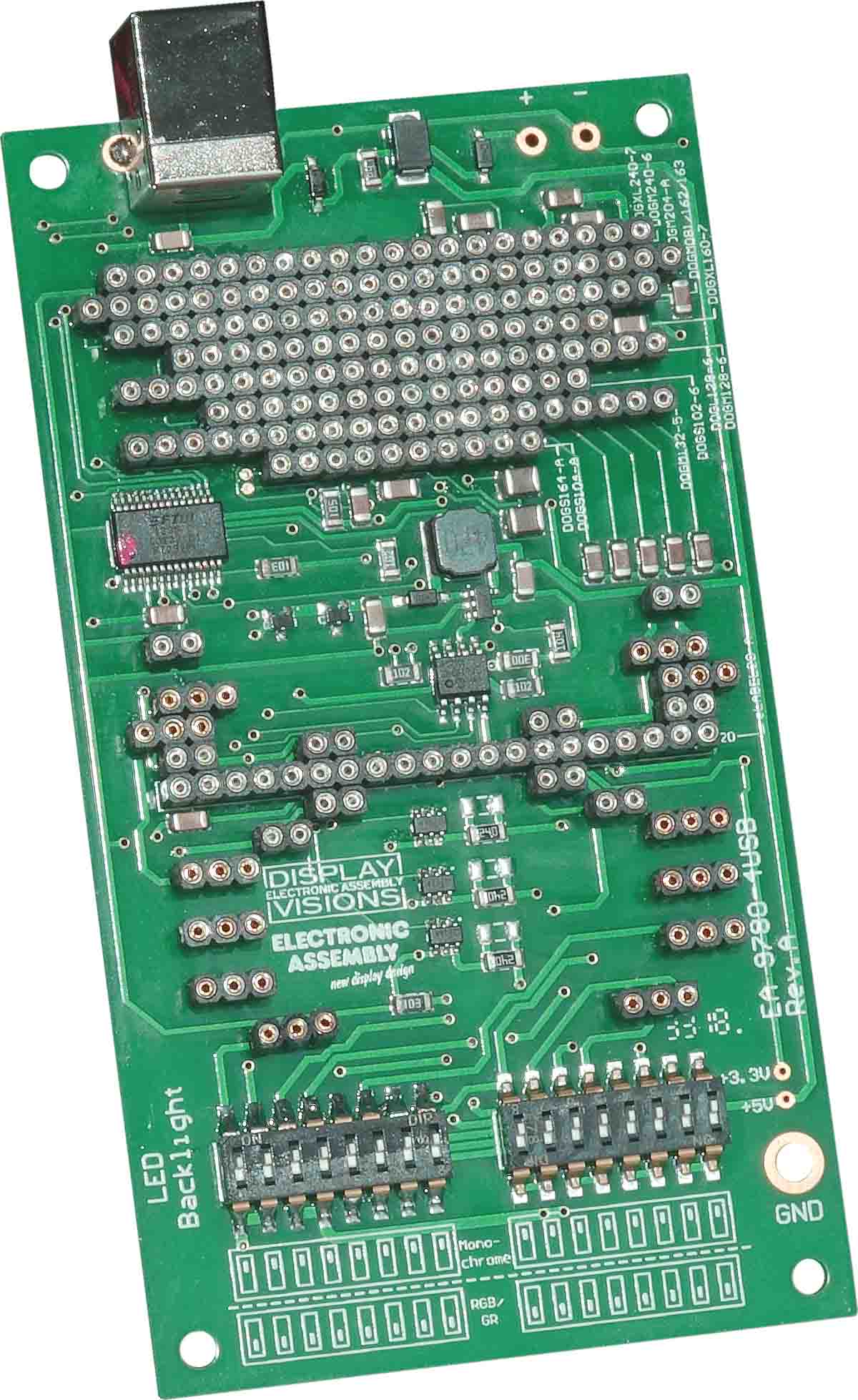Display Visions EA 9780-4USB Test Board USB for PC (Windows) LCD Accessory With EA eLABEL20-A, EA DOG series for EA DOG