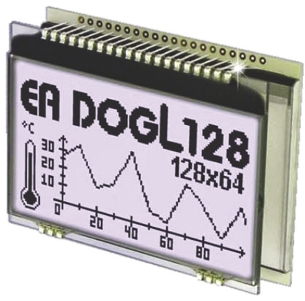 Display Visions EA DOG Graphic LED LCD Monochrome Display, White on Black