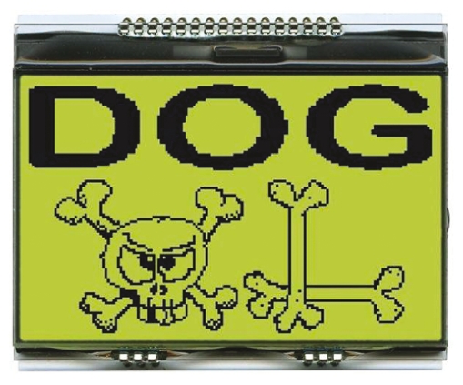 Display Visions EA DOG Graphic LED LCD Monochrome Display, Green, Yellow on Black
