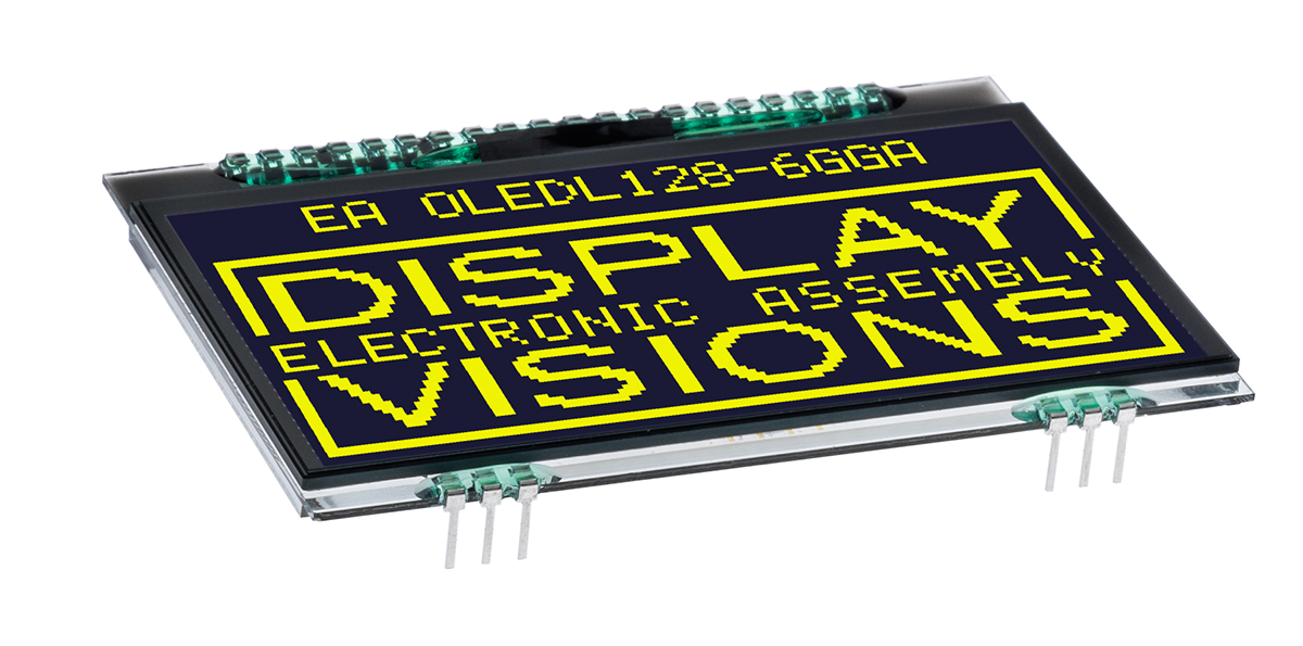 Display Visions 73.66 mm Active matrix Yellow OLED Display 128 x 64 pixel Graphics I2C/SPI