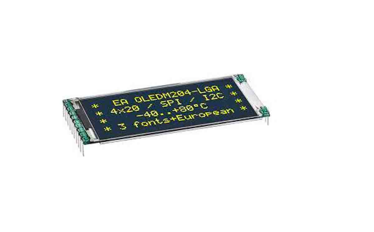 Display Visions 2.0 in Yellow OLED Display 4 x 20 pixel Graphics I2C/SPI