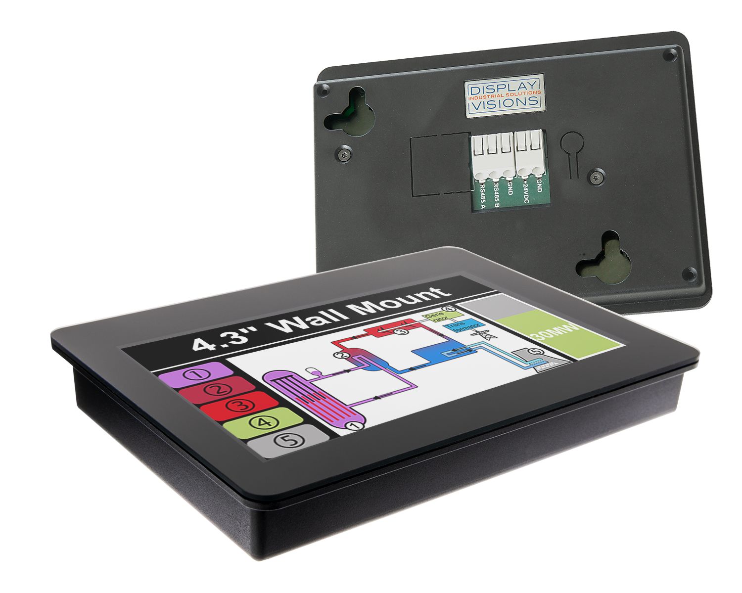 Display Visions EA PLCS43-DS LCD Colour Display Touch Screen, 4.3 in, 480 x 272 pixel