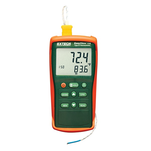 Extech EA11A Handheld Thermometer, K Probe, 1 Input(s), 1093 °C Max, ±0.3 % Accuracy
