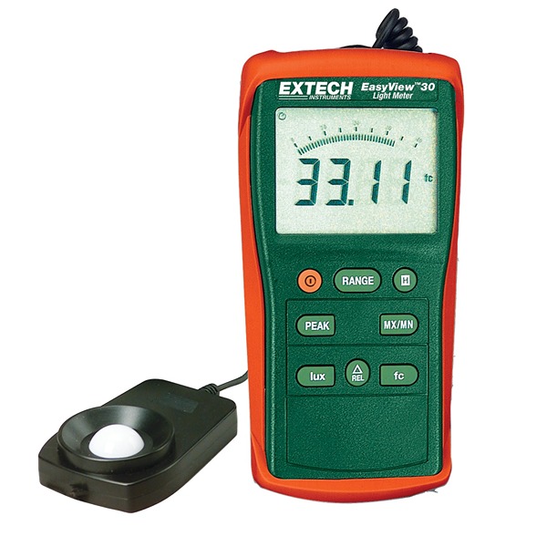 Extech EA30 Light Meter, 40lx to 400000 lx, ±3 %