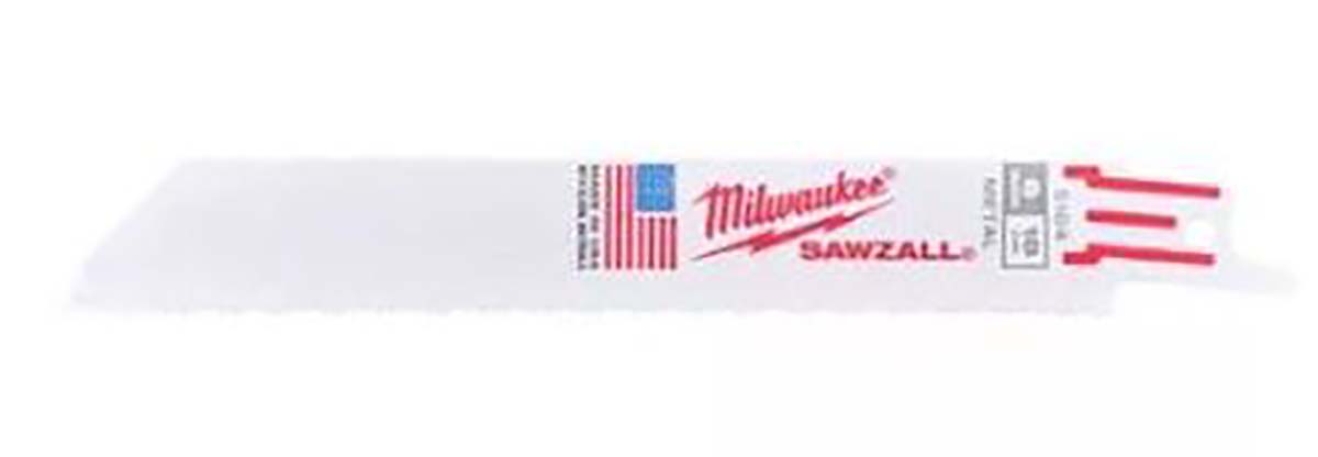 Milwaukee 150mm Cutting Length Reciprocating Saw Blade, Pack of 5
