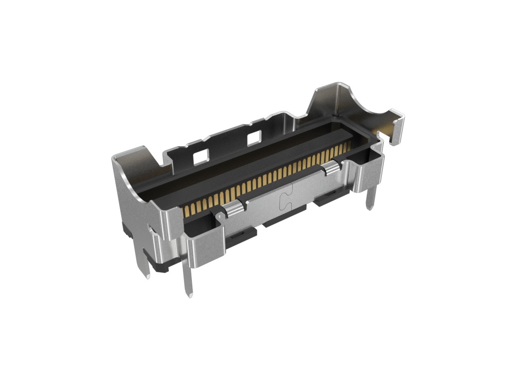 Amphenol Communications Solutions G9912332 Series Receptacle Edge Connector, PCB, 74-Contacts, 0.6mm Pitch, 1-Row