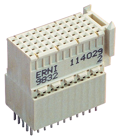 ERNI, ERmet 2mm Pitch Hard Metric Type C Backplane Connector, Female, Vertical, 11 Column, 5 Row, 55 Way