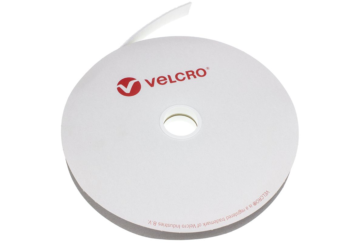 Velcro White Hook & Loop Tape, 20mm x 10 m
