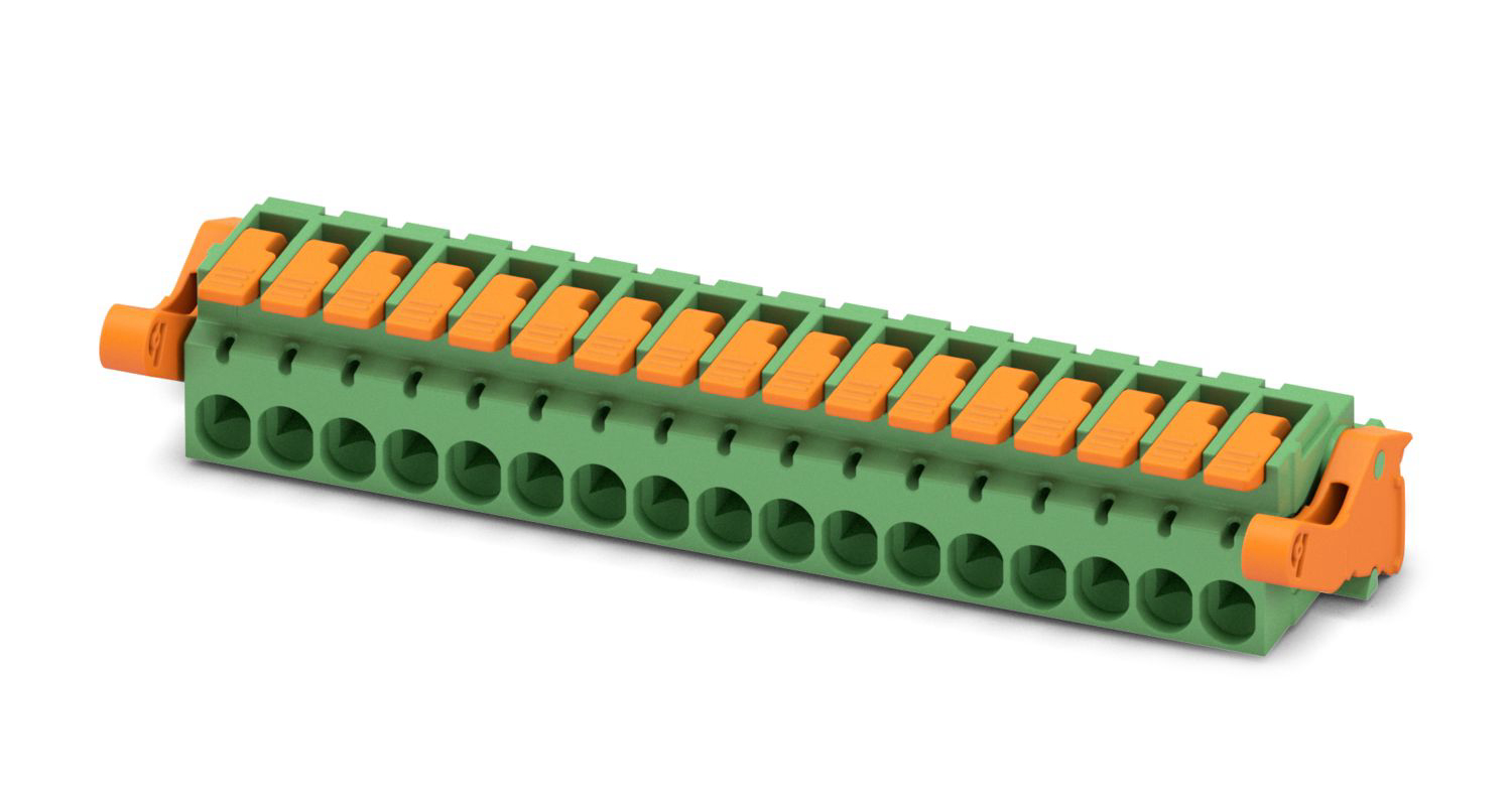 Phoenix Contact, 5.08mm Pitch, 17 Way, , Pluggable Terminal Block, Plug, Cable Mount, Push-In Termination, 1110623