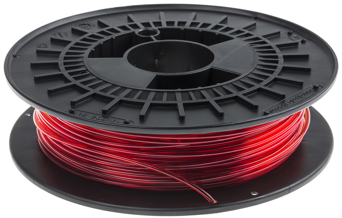 891-9315 RS PRO 2.85mm Translucent Red PET-G 3D Printer Filament, 500g
