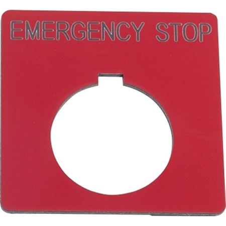 Schneider Electric Legend Plate for Use with Push Button, EMERGENCY STOP