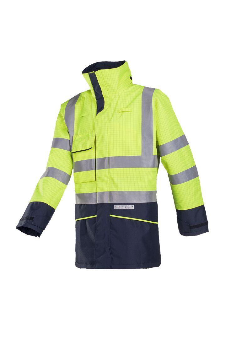 Sioen Hedland Yellow/Navy Unisex Hi Vis Jacket, XL