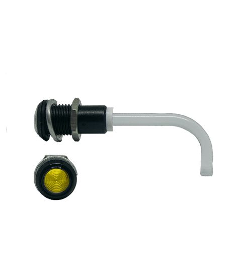 RHD-1100-2000-F9PZY67PR Bivar, Panel Mount Right Angle LED Light Pipe, Yellow Round Lens