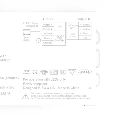 eldoLED LED Driver, 2V, 55 V Output, 30 W Output, 350mA DALI2