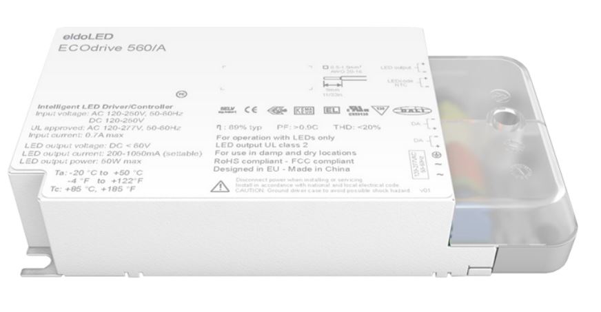 eldoLED LED Driver, 2V, 55 V Output, 50 W Output, 1400mA DALI2