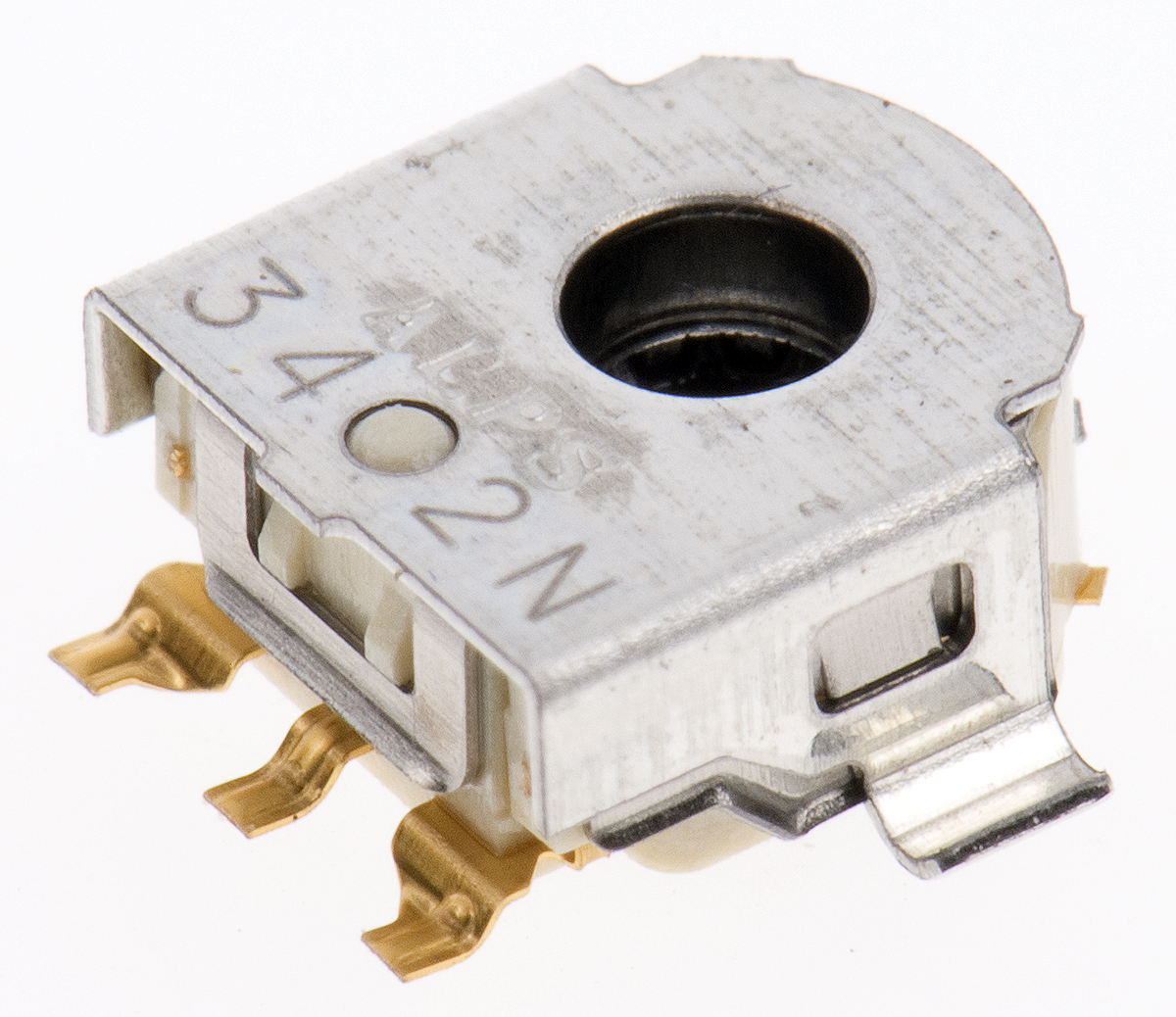 Alps Alpine 12 ppr Pulse Incremental Mechanical Rotary Encoder with a 2.2 mm Hollow Shaft Shaft (Not Indexed), Bracket