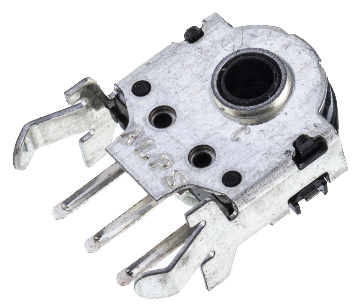 Alps Alpine 12 ppr Pulse Incremental Mechanical Rotary Encoder with a 3.6 mm Hollow Shaft (Not Indexed), Through Hole