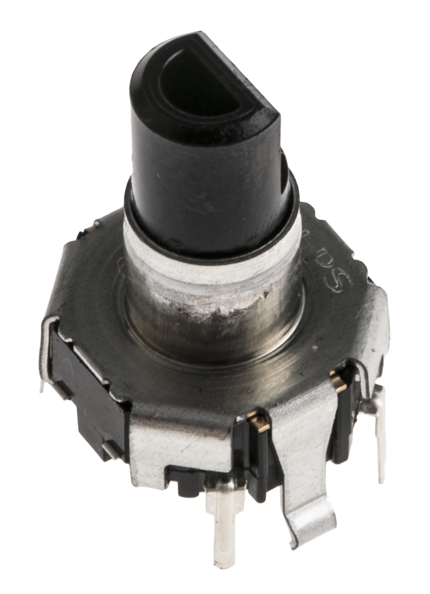 Alps Alpine 15 ppr Pulse Incremental Mechanical Rotary Encoder with a 5.975 mm Flat Shaft (Not Indexed), Through Hole
