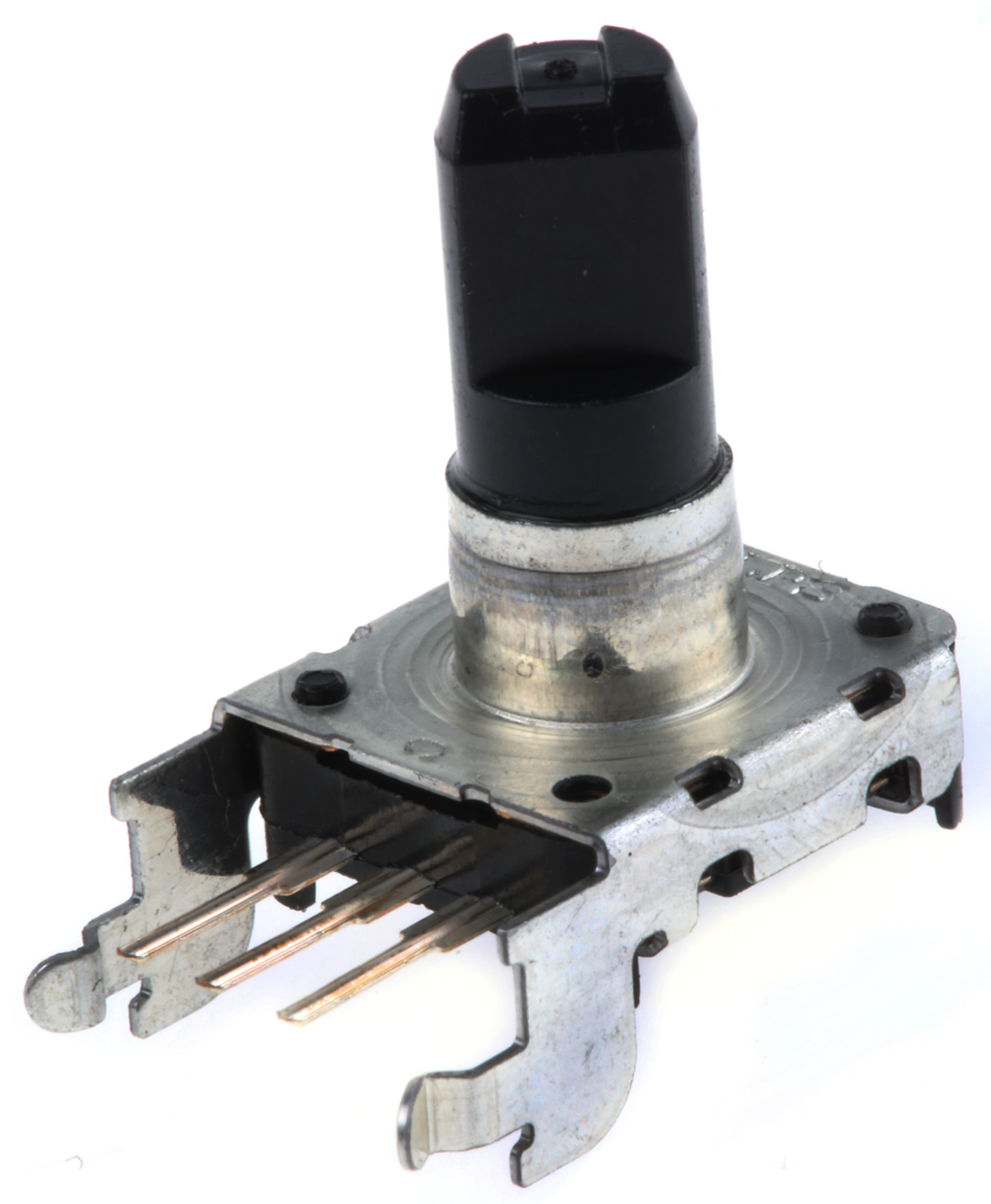 Alps Alpine 24 ppr Pulse Mechanical Rotary Encoder Flat Shaft (Not Indexed), Through Hole