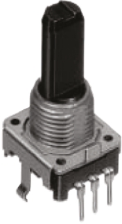 Alps Alpine 24 ppr Pulse Incremental Mechanical Rotary Encoder with a 6 mm Flat Shaft (Not Indexed), Through Hole