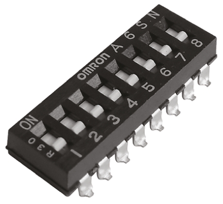 Omron 2 Way Surface Mount DIP Switch SPST, Flat, Slide Actuator