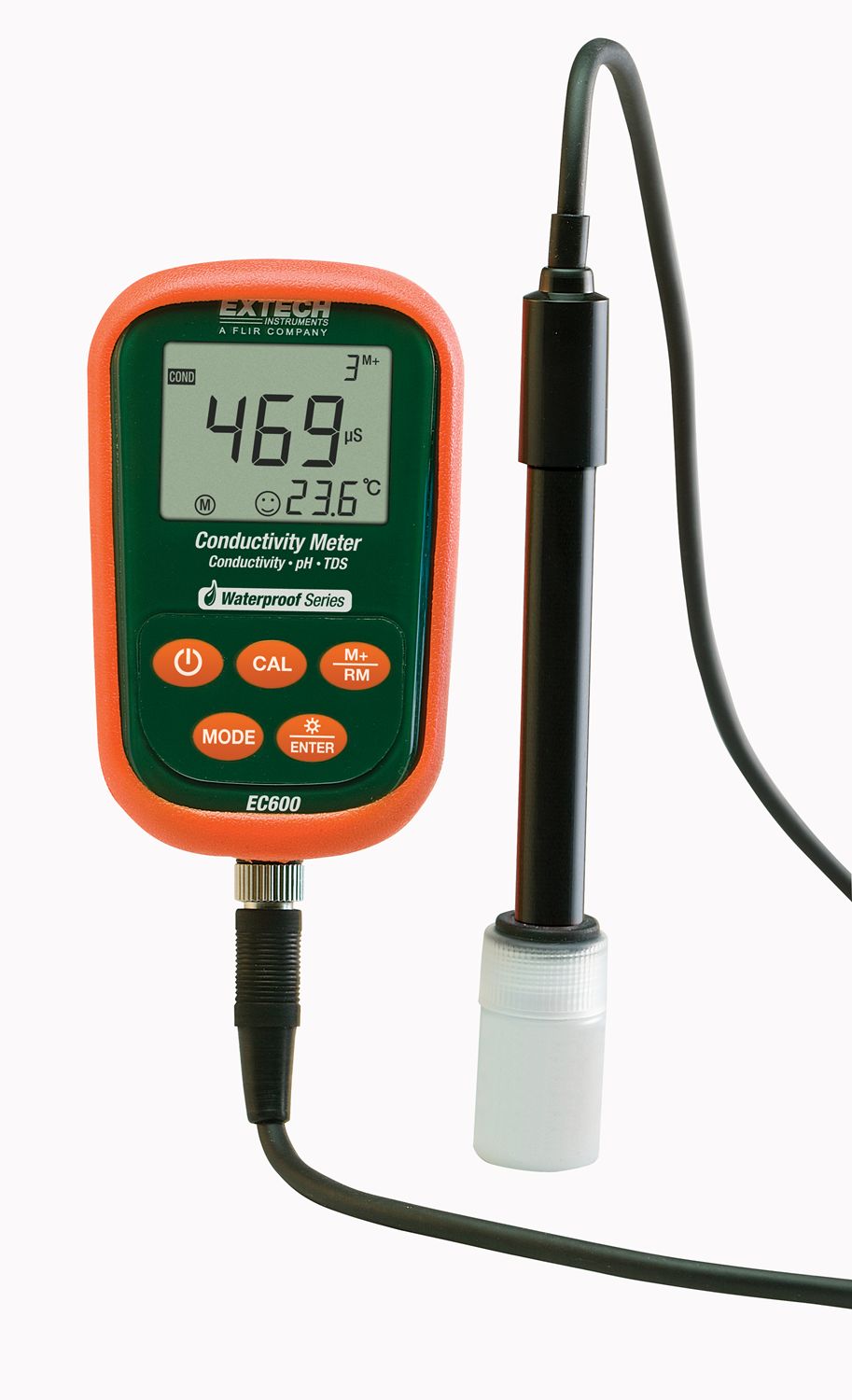 Extech EC600 pH Meter, ±0.02 pH Accuracy, 0.01 pH Resolution, 19.99 pH Max, 100 °C Max