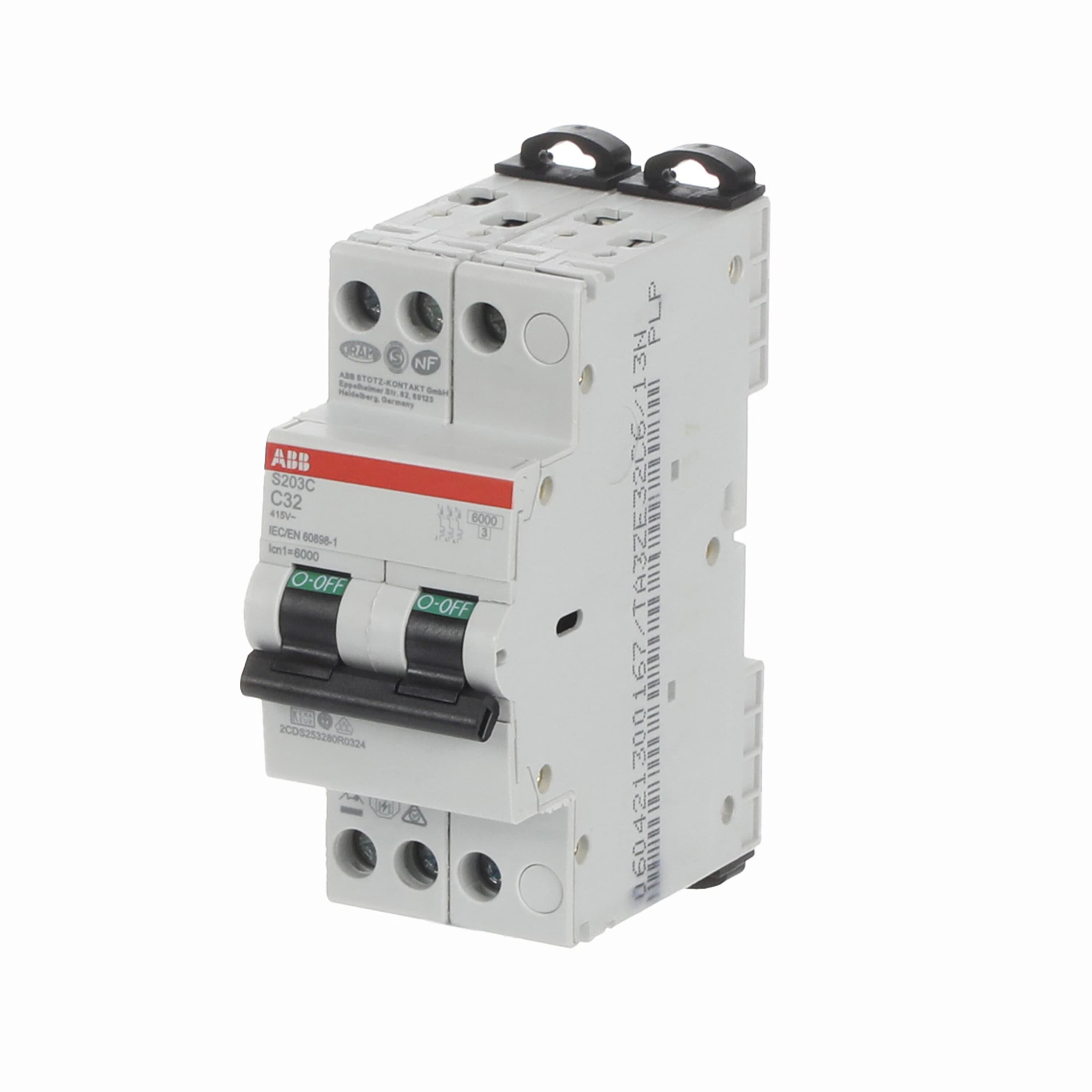 2cds253280r0324 ABB S200C MCB, 3P, 32A Curve C, 415V AC, 6 kA Breaking Capacity