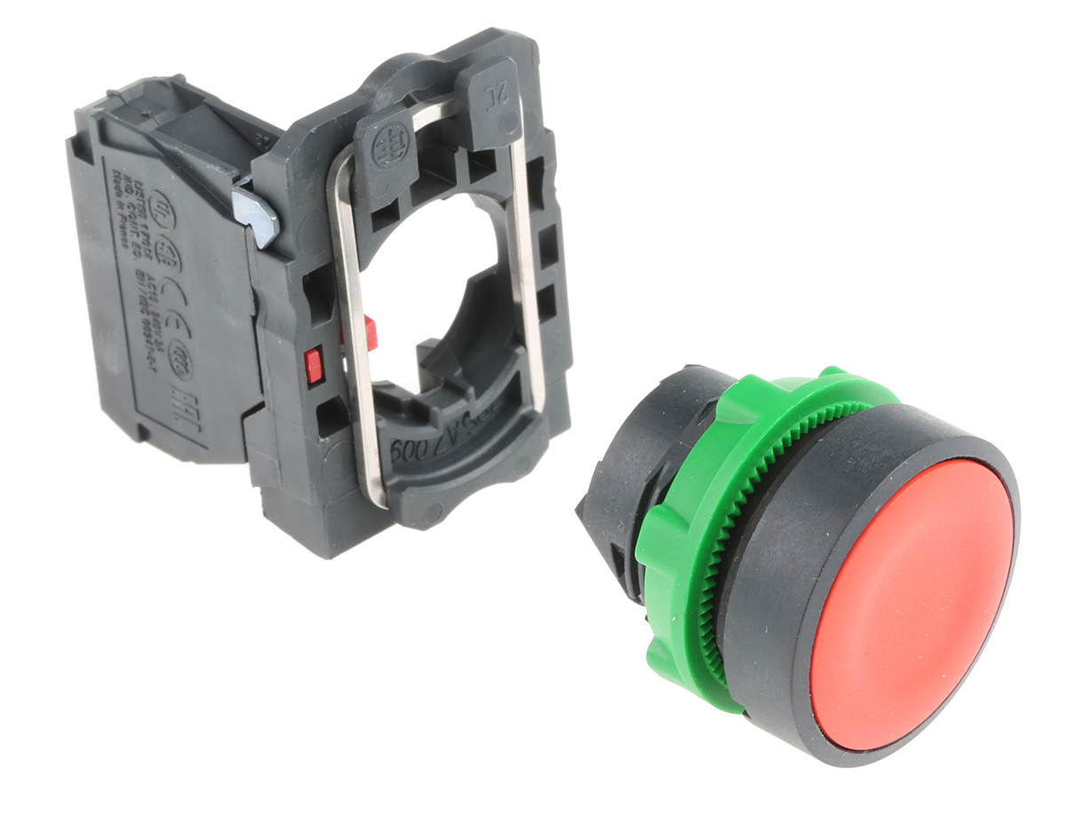 xb5aa42 Schneider Electric Harmony XB5 Red Push Button NC Spring Return