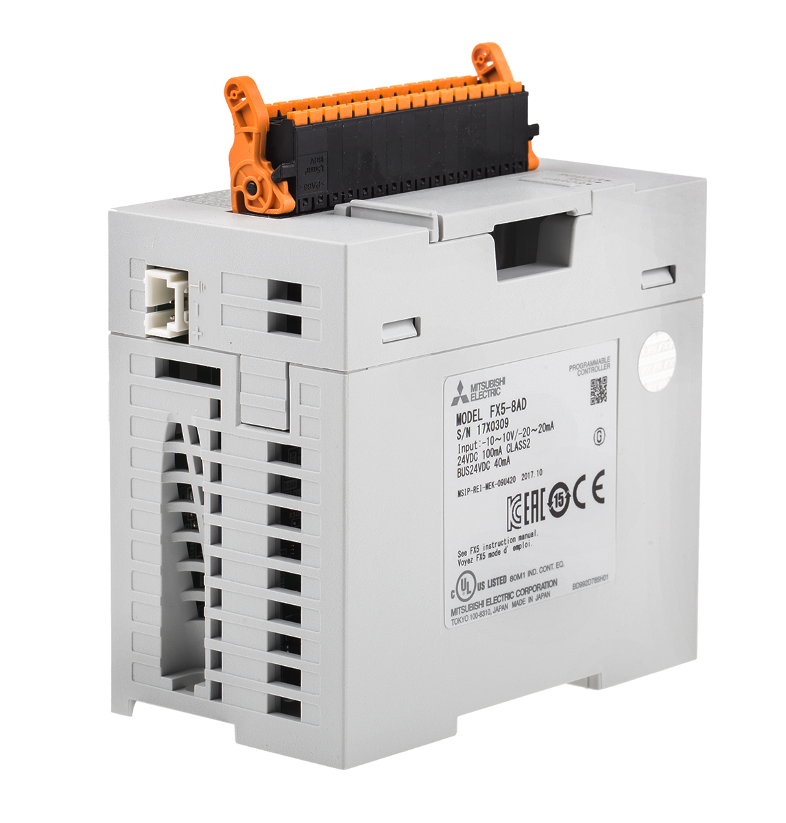 fx58ad Mitsubishi Electric Analogue Input Module Analogue Digital for use with FX5U CPU Module, FX5UC CPU Module