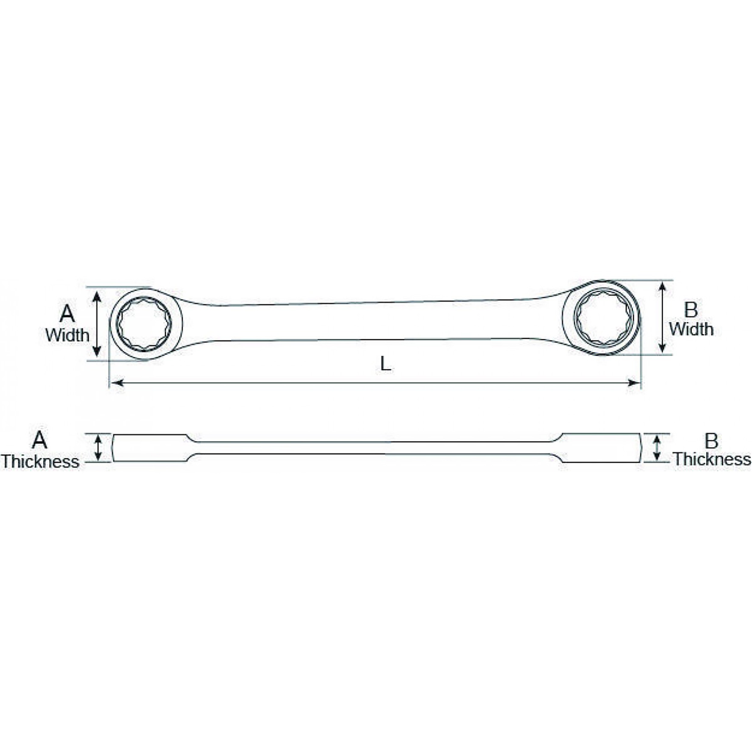 27-603g GearWrench Ratchet Spanner, 1in, Imperial, Double Ended, 387 mm Overall