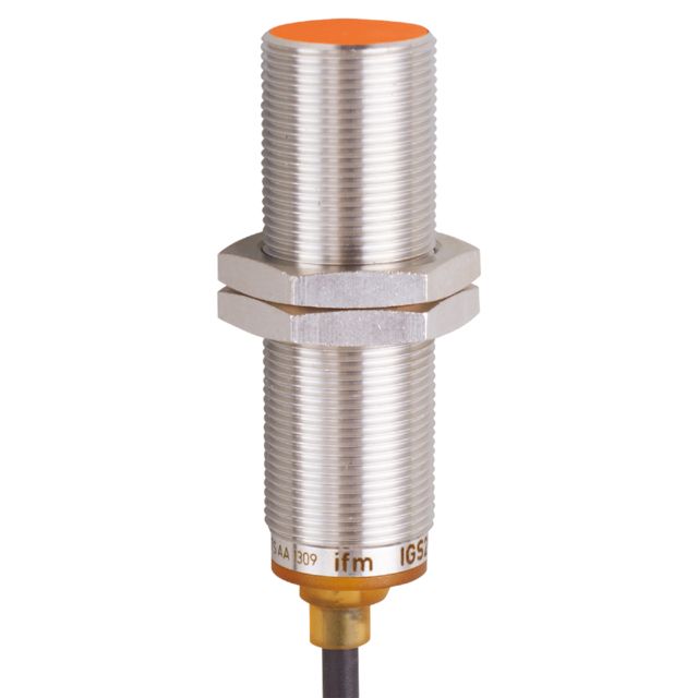 ifm electronic Inductive Threaded Barrel Proximity Sensor, M18, 8 mm Detection, NPN NO, 10 → 30 V dc