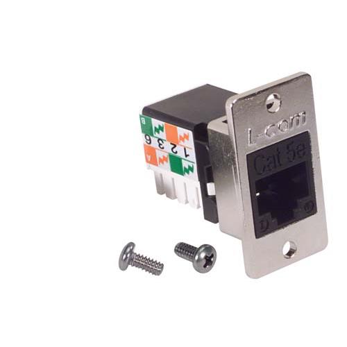 L-Com ECF Series RJ Connector Female, Flange, Cat5e Straight 1 Port 1 Way