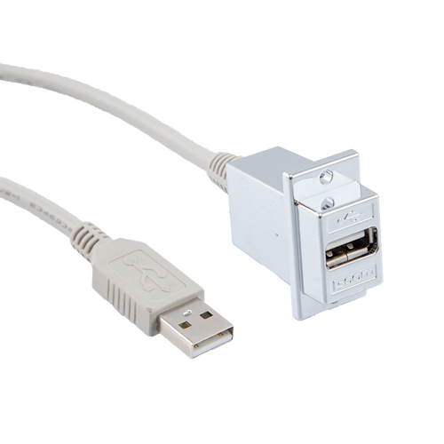 L-Com USB Cable, Male USB Type A to Male, USB 2.0 USB Type A, Light Grey, 12 in