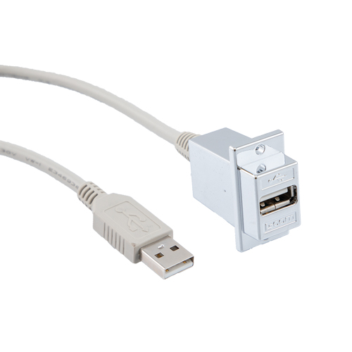 L-Com USB Cable, Male USB Type A to Male, USB 2.0 USB Type A, Light Grey, 24 in