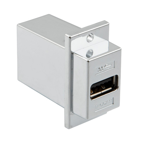 L-Com Straight, Panel Female- 1 Port Type USB Type A USB Connector USB 3.0