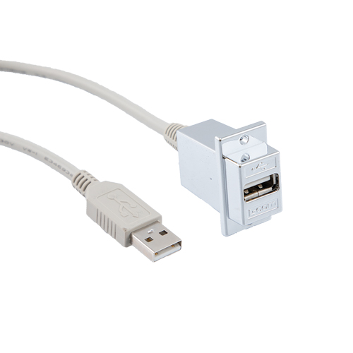 L-Com USB Cable, Male USB Type A to Female, USB 2.0 USB Type A, Light Grey, 36 in