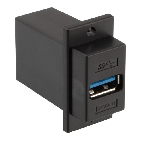 L-Com Straight, Panel Female- 1 Port USB Connector USB 3.0