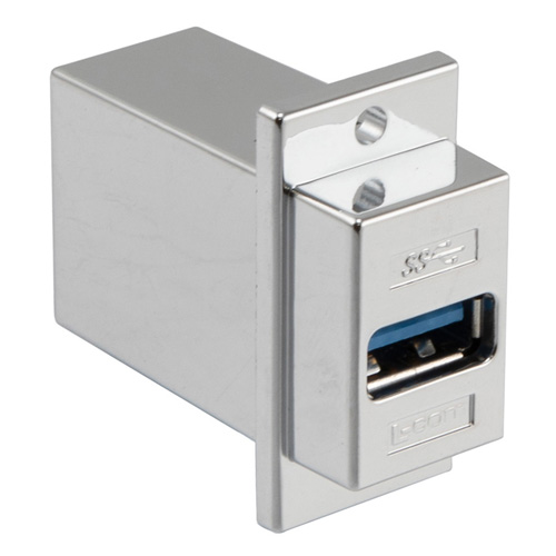L-Com Straight, Panel Female- 1 Port USB Connector USB 3.0