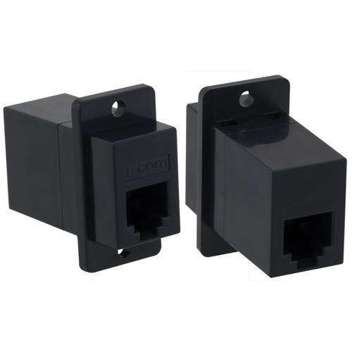 L-Com ECF Series 1 Port RJ12 Nickel Plated Brass Ethernet Coupler, Cat3