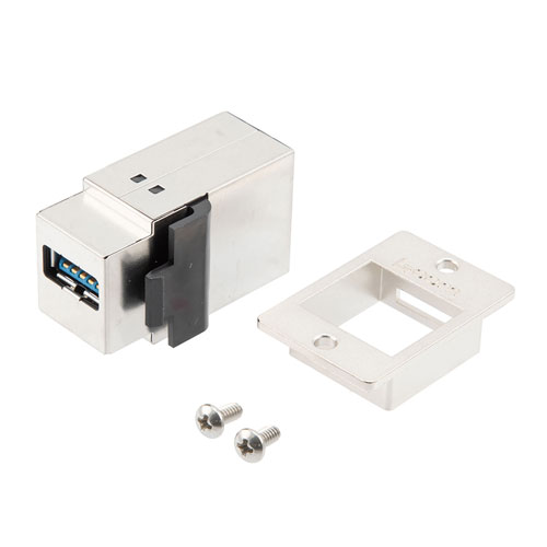 L-Com Straight, Panel Female- 1 Port USB Connector USB 3.0