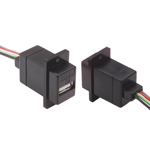 L-Com Straight, Panel Male- 1 Port Type USB Type A USB Connector USB 2.0