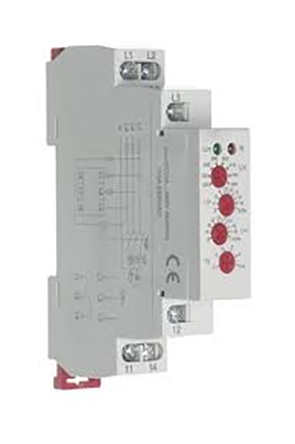 Relpol Monitoring Relay, 3 Phase, 176/552 V ac Monitor Range, SPDT, DIN Rail, 220V ac, 460 V ac 24 V dc