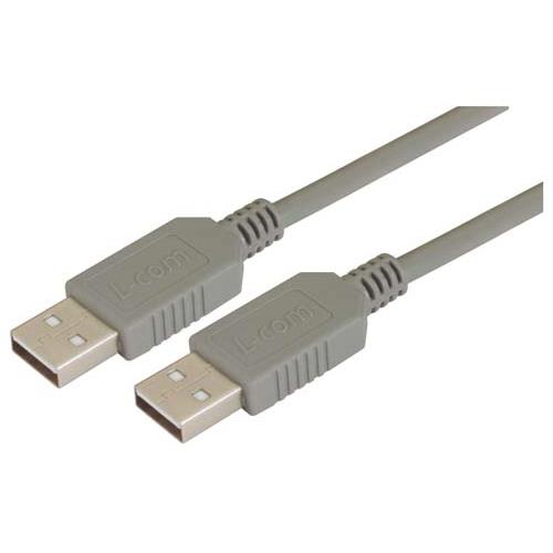 L-Com USB Cable, Male USB to Male, USB 2.0 USB Type A, Grey, 800 mm