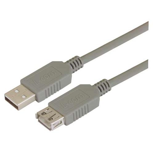 L-Com USB Cable, Male USB to Male, USB 2.0 USB Type A, Grey, 2 m