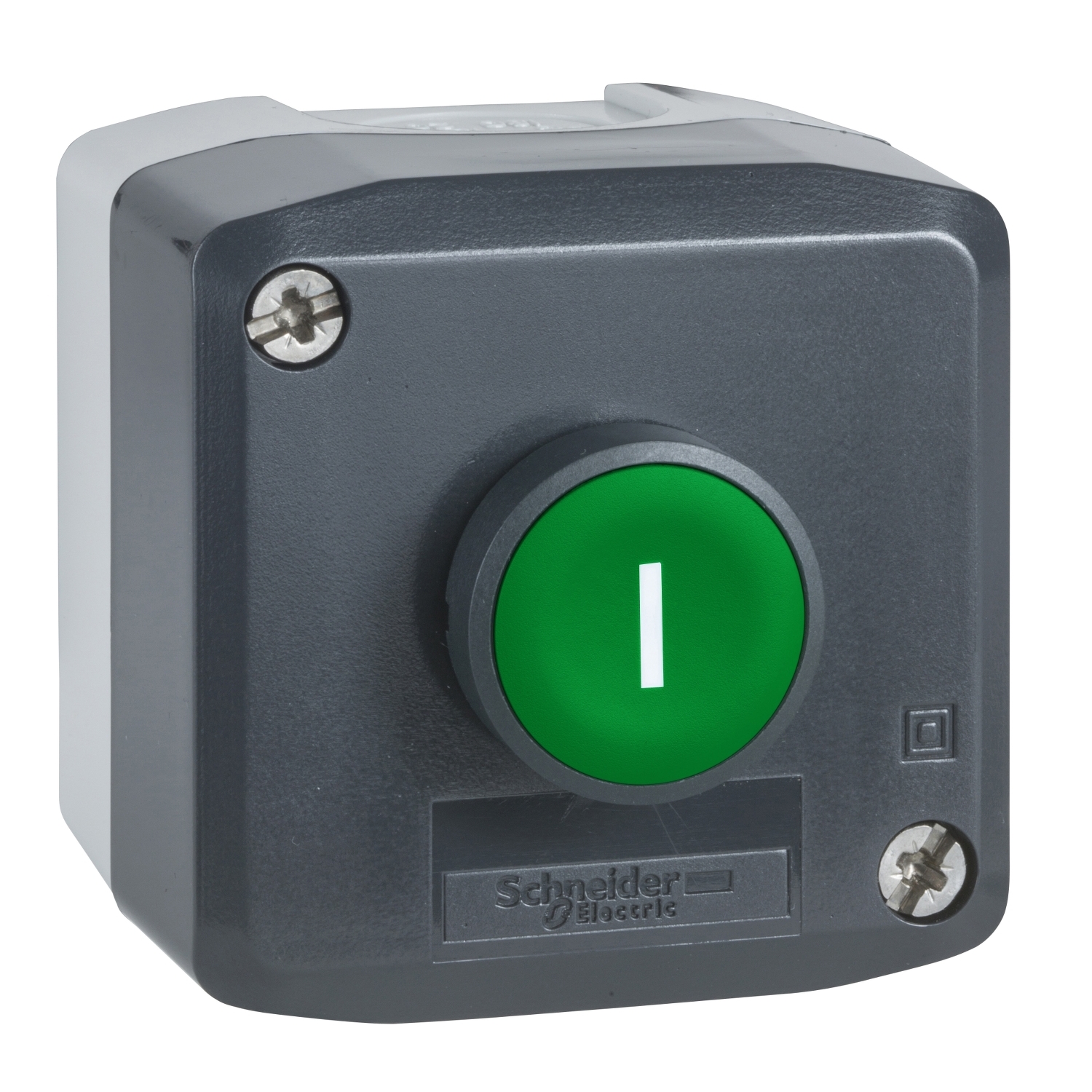 xald102 Schneider Electric Spring Return Enclosed Push Button - SPST, Polycarbonate, 1 Cutouts, Green, I, IP69K, IP67, IP66