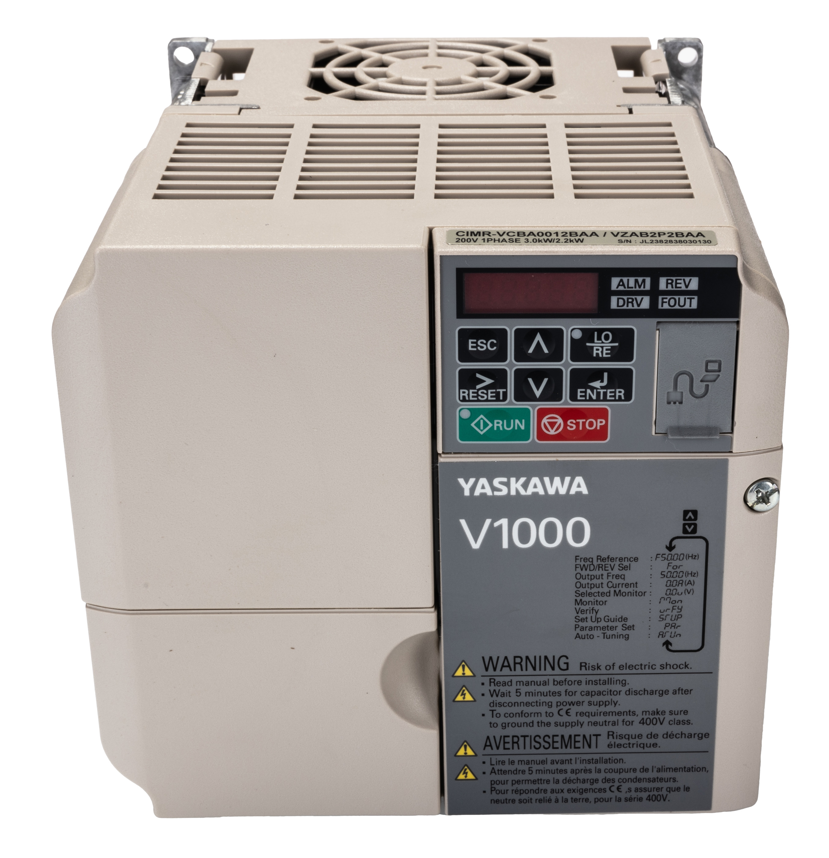 Omron Inverter Drive, 3 kW, 1 Phase, 230 V ac, 12 A, V1000 Series